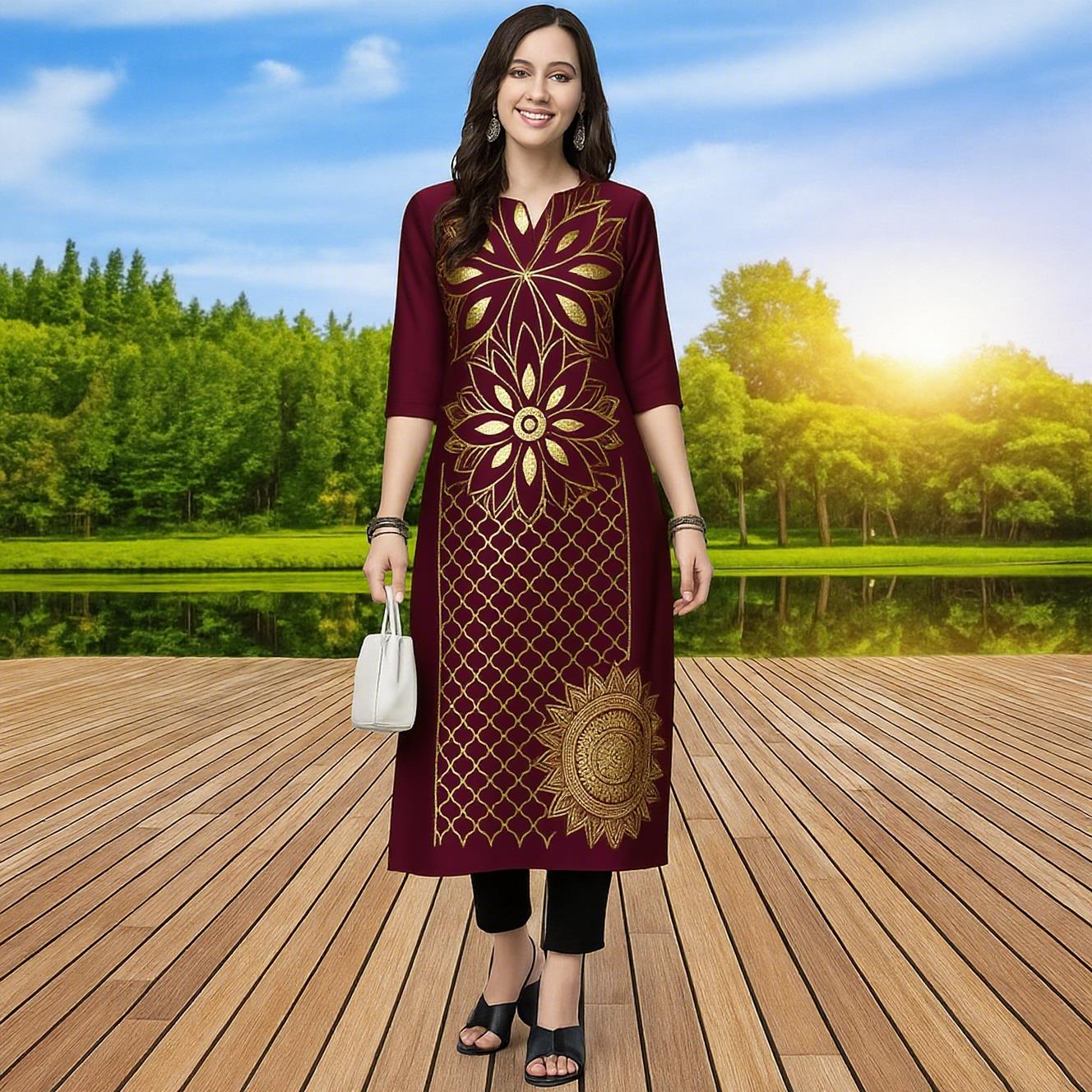 Moslim Kurtta dames modieuze c - Ethnic Fashion Kurtis recensie en prijs