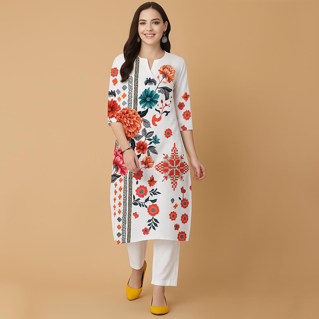 Moslim Bloemen Kurt Kerst Dame - Ethnic Fashion Kurtis recensie en prijs