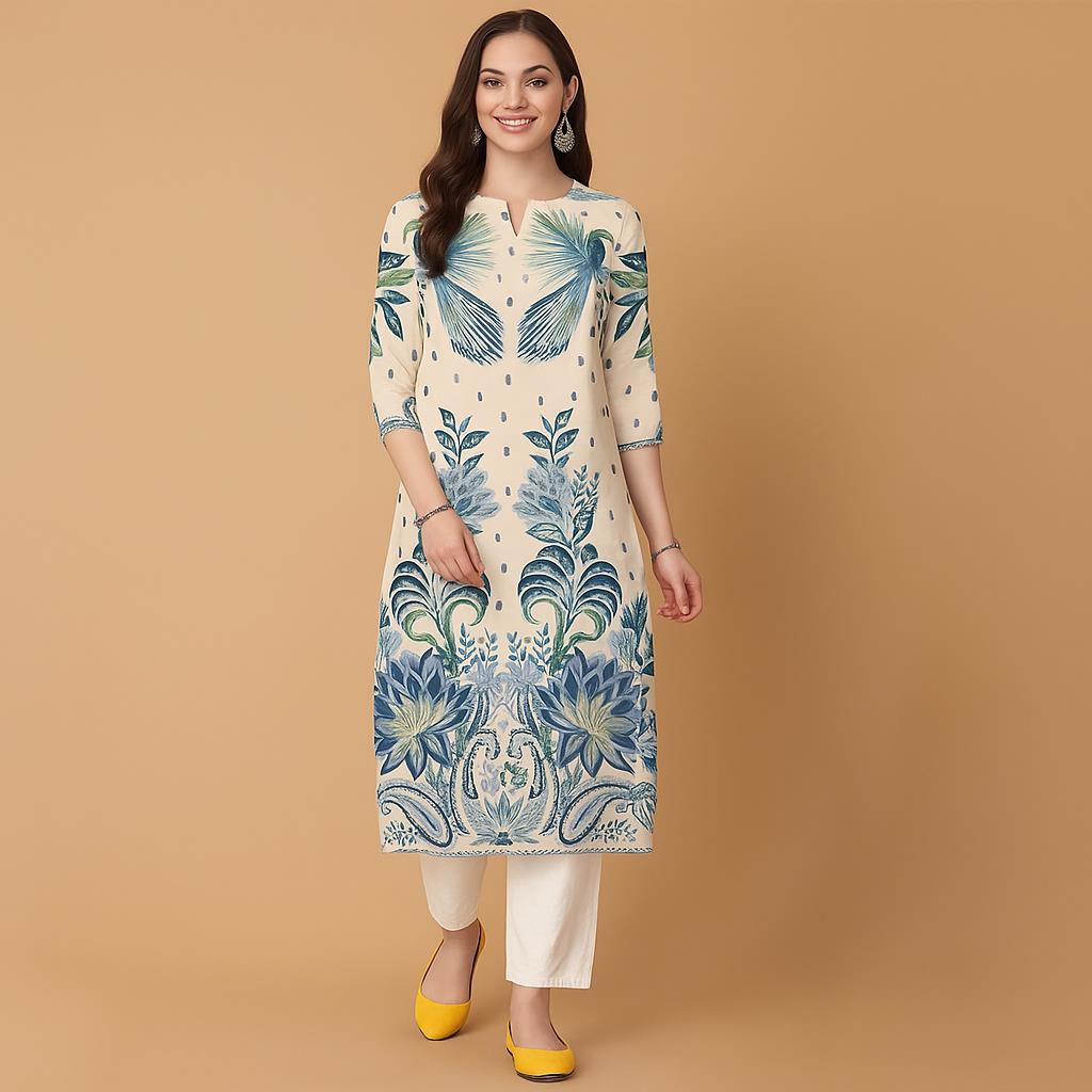 Moslim Bloemen Kurt Kerst Dame - Ethnic Fashion Kurtis recensie en prijs