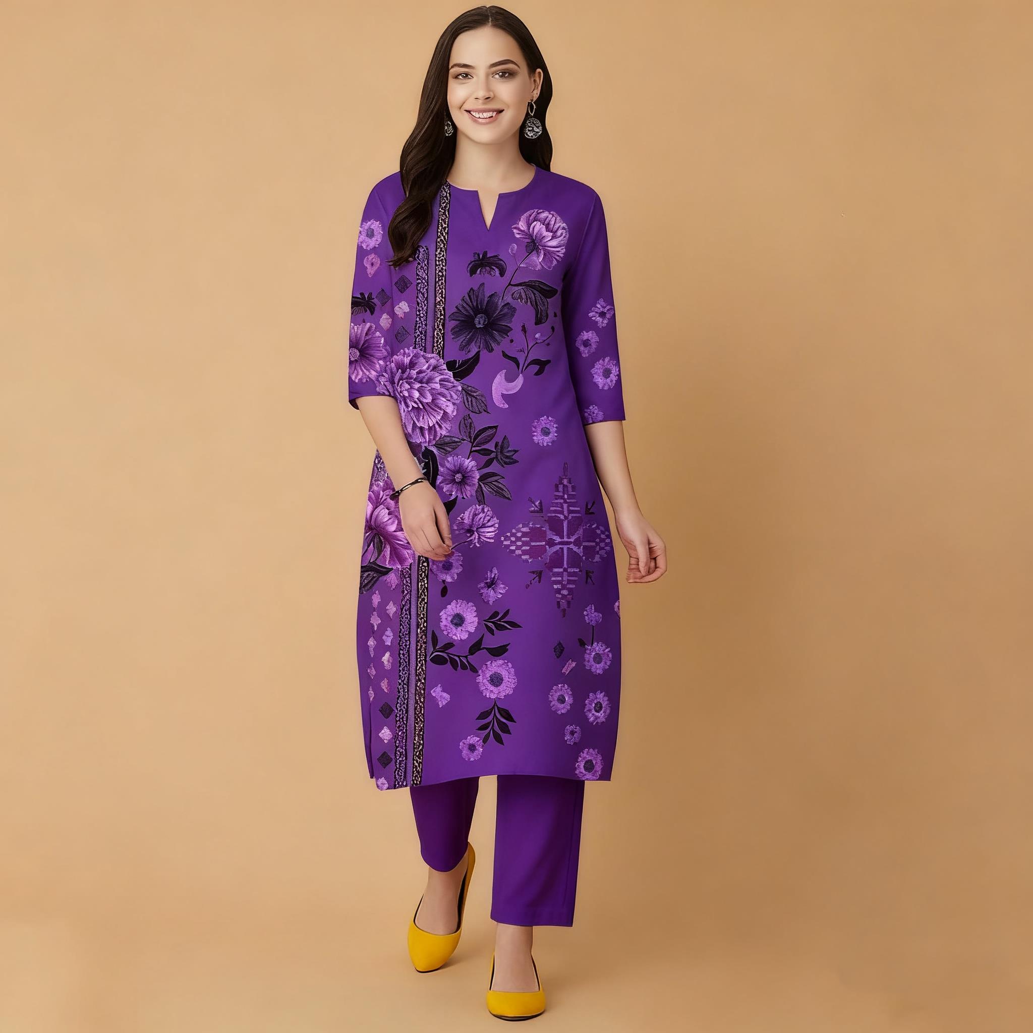 Moslim Bloemen Kurt Kerst Dame - Ethnic Fashion Kurtis recensie en prijs