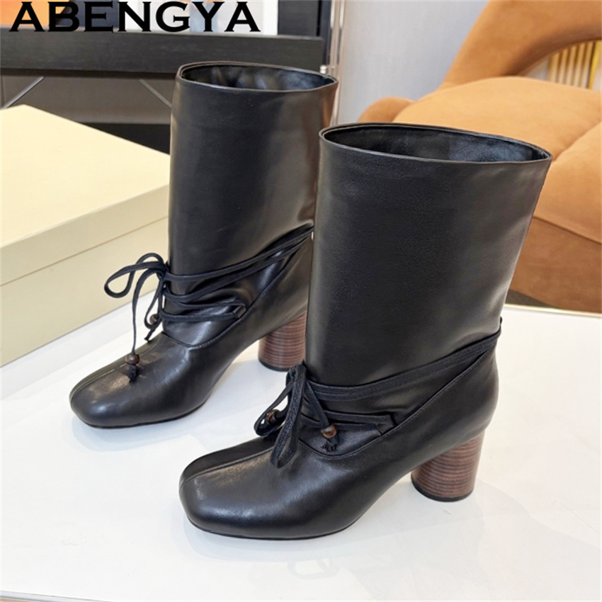 ABENGYA Chunky Heel Mid Calf B - Ethnic Fashion Week recensie en prijs