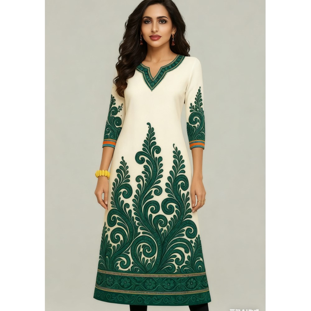 Moslim Kurt Bloemen Damesmode  - Ethnic Fashion Kurtis recensie en prijs