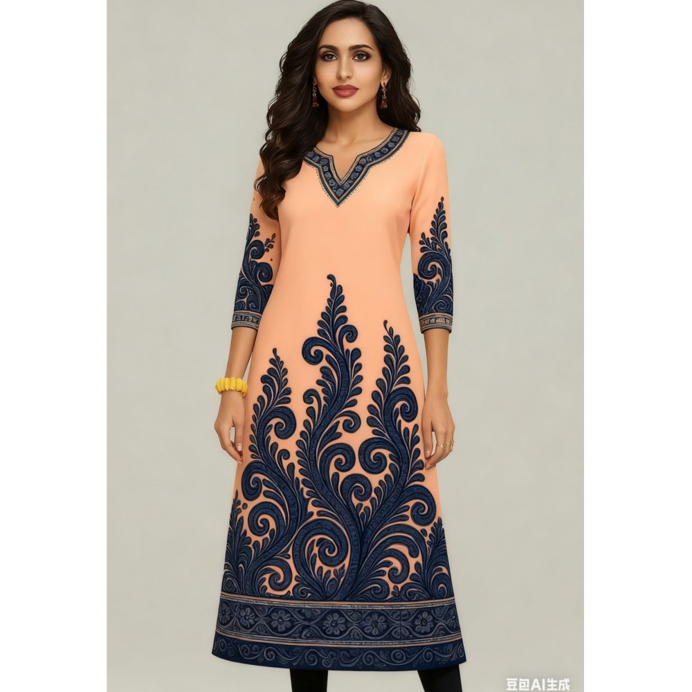 Moslim Kurt Bloemen Damesmode  - Ethnic Fashion Kurtis recensie en prijs